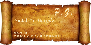 Puskár Gergő névjegykártya